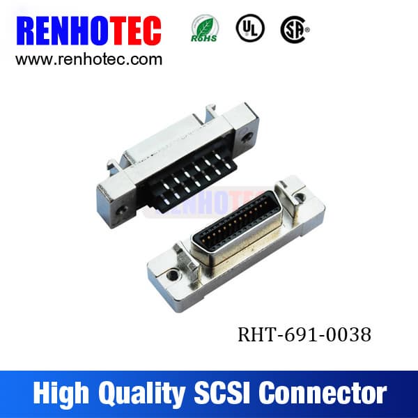 Straight CN Type MDR 26P 36P 50P SCSI Jack Cable Connector